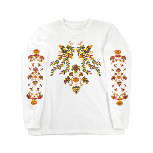 【正倉院】花喰鳥文様 Long Sleeve T-Shirt