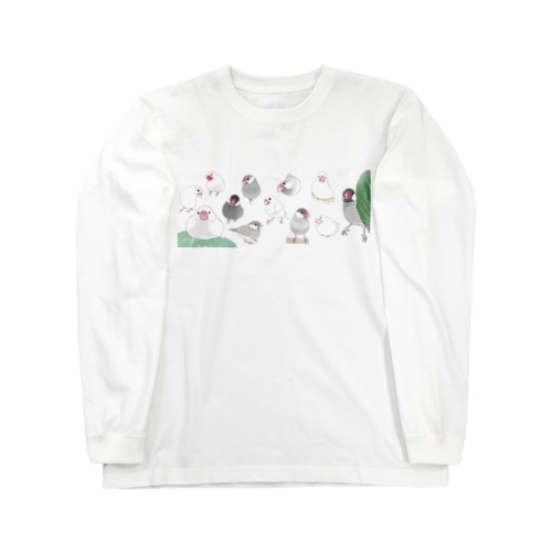 あつまれ文鳥ちゃん【まめるりはことり】 Long Sleeve T-Shirt