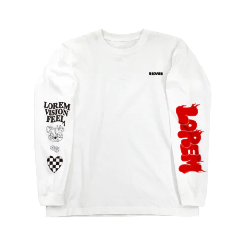 くまさんと火遊び(red ver.) ロングスリーブTシャツ