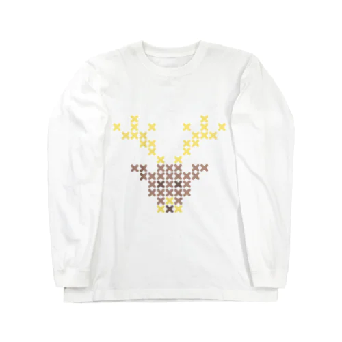 雄鹿-大 Cross-stitch Long Sleeve T-Shirt