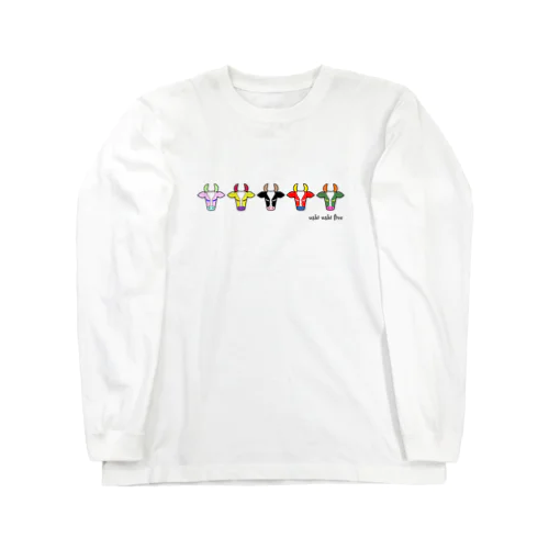 ウシウシファイブ／白 Long Sleeve T-Shirt