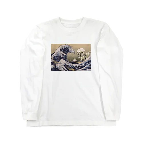 富士山に迫る（葛飾北斎と歌川国芳模写コラボ作品） Long Sleeve T-Shirt