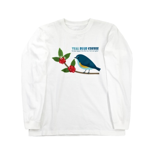 Teal Blue Bird Long Sleeve T-Shirt