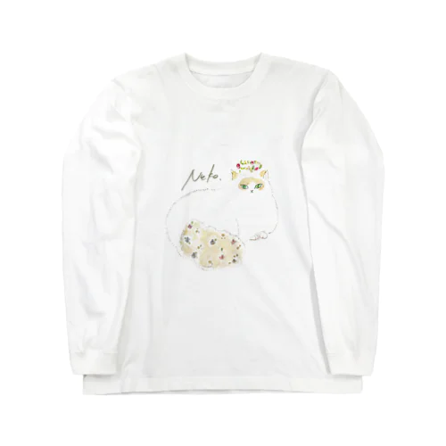 お花畑のネコチャン Long Sleeve T-Shirt