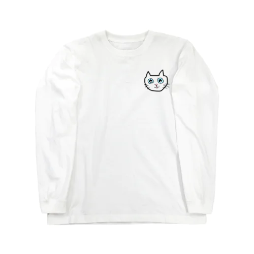 ゆるねこ（白猫） ロングスリーブTシャツ