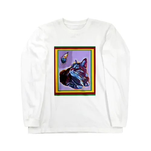 想いにふける猫 Long Sleeve T-Shirt