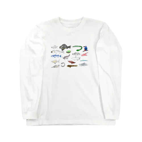 みんなで描いた霞ヶ浦の生き物 Long Sleeve T-Shirt