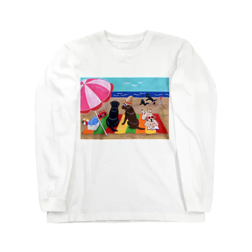 浜辺のラブラドール ロングスリーブTシャツ
