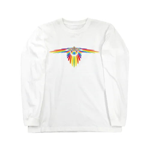 翼のような飛行機のような鳥のようなカラフルなオブジェクト Long Sleeve T-Shirt