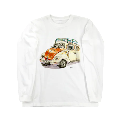 水彩レトロカー。 Long Sleeve T-Shirt