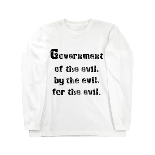 <BASARACRACY>人外の人外による人外のための政治（英語・黒） ロングスリーブTシャツ