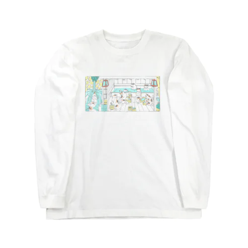 猫の温泉（カラー） Long Sleeve T-Shirt