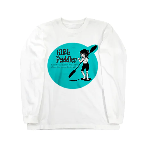 ガールパドラー裏背景青タイプ Long Sleeve T-Shirt