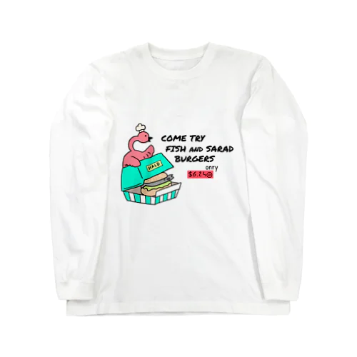 フラミンゴinバーガー屋さん Long Sleeve T-Shirt