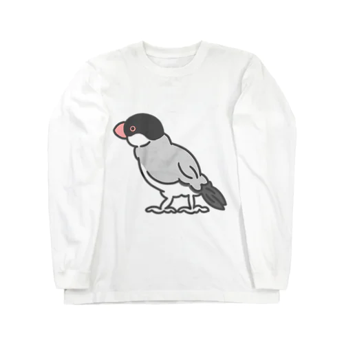 文鳥のすずあおくん ロングスリーブTシャツ