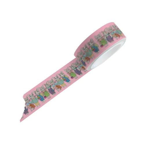 猫たちのカラフルパレード(ピンク) Masking Tape