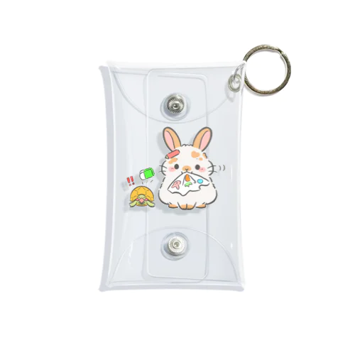 うさぎとかめ　紙食べてる Mini Clear Multipurpose Case