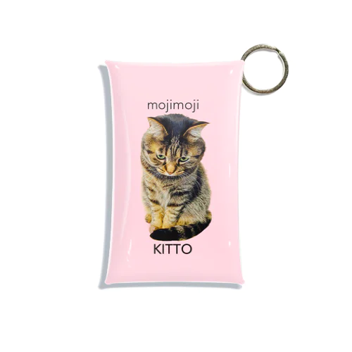 もじもじ猫きっとPINK Mini Clear Multipurpose Case