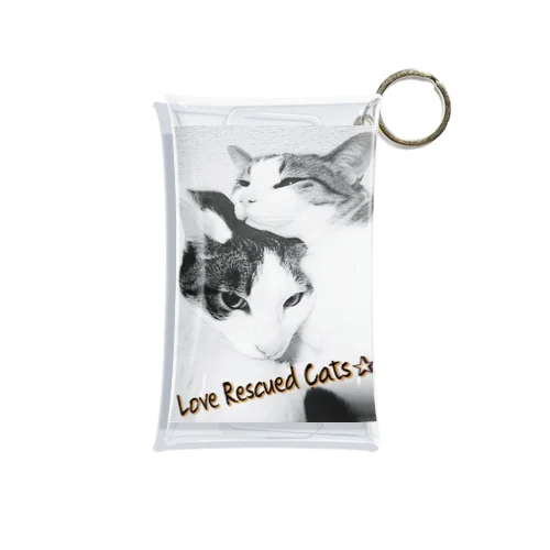 Love Rescued Cats Mini Clear Multipurpose Case
