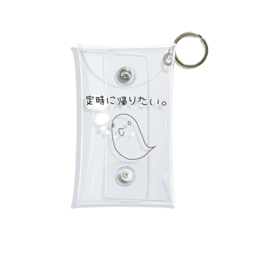 『定時に帰りたい。』(白・薄色ver.) Mini Clear Multipurpose Case