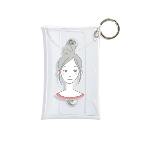 お団子ヘアの女の子 Mini Clear Multipurpose Case