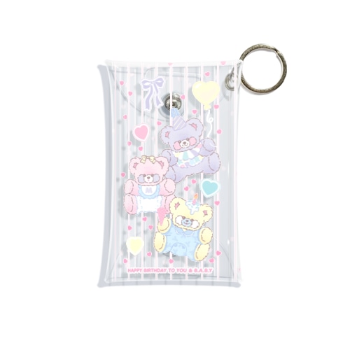 PUFF・PUFF・PARTY! / BEAR SISTERS 柄（ミニクリアマルチケース用） Mini Clear Multipurpose Case