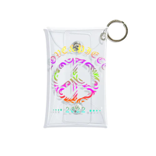 Love＆peaceシリーズRainbowcolorバージョン Mini Clear Multipurpose Case