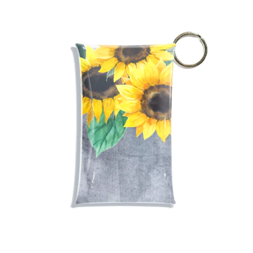 Watering bucket and sunflowers  じょうろ と ひまわり Mini Clear Multipurpose Case