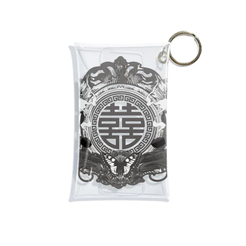 【白黒】幻想阿片中華紋 Mini Clear Multipurpose Case