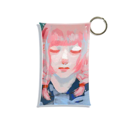 ピンクのおさげの女の子 Mini Clear Multipurpose Case