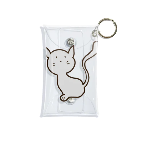 グレーの猫 Mini Clear Multipurpose Case