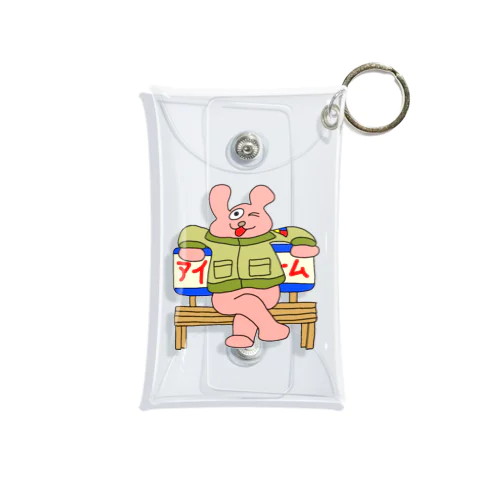 レトロ感漂うジャケットうさぎ「ジャケうさ」 Mini Clear Multipurpose Case