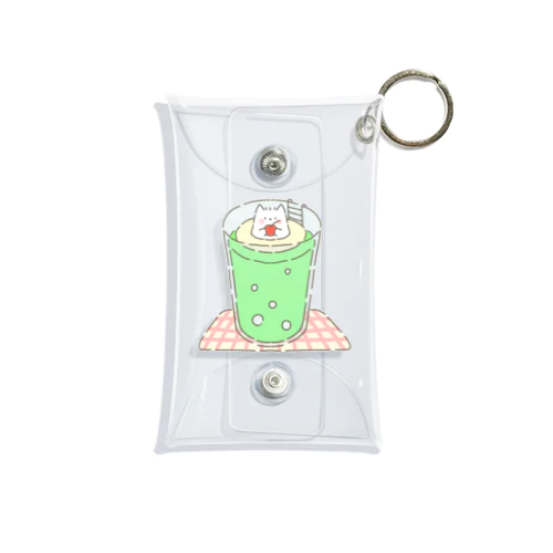 ふわふわねこ クリームソーダ Mini Clear Multipurpose Case