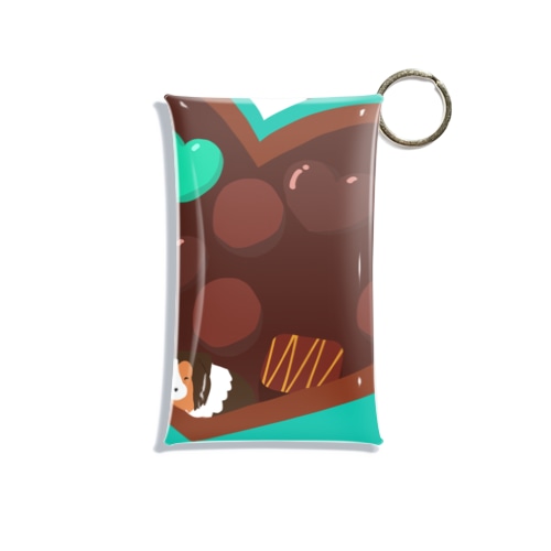 シェルティ×チョコ(ミントカラー) Mini Clear Multipurpose Case