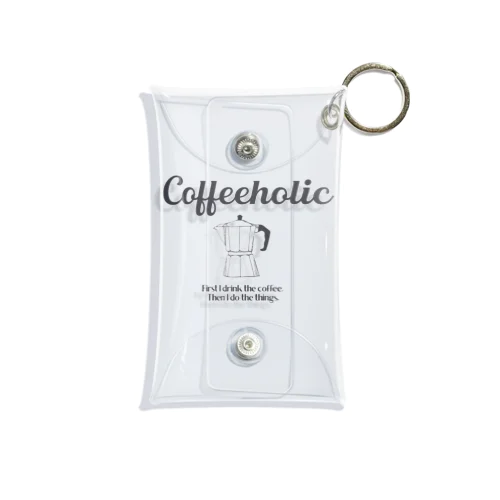 COFFEEHOLIC black logo Mini Clear Multipurpose Case