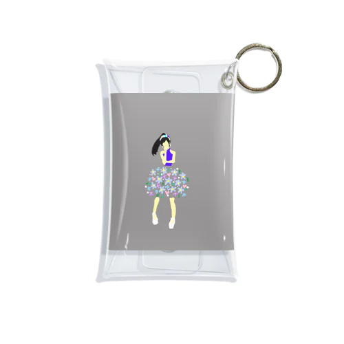 水色ブーケの女の子 Mini Clear Multipurpose Case