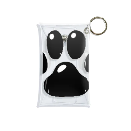 肉球ブラック Mini Clear Multipurpose Case