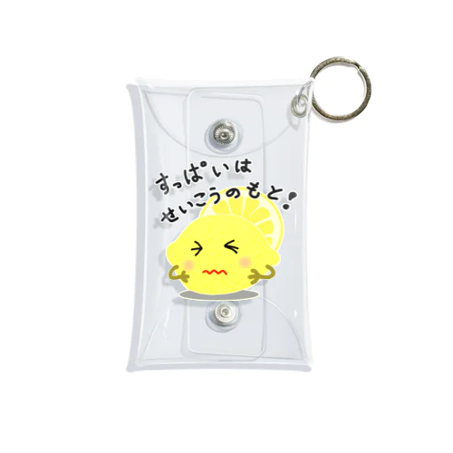 レモン　すっぱいはせいこうのもと　ロゴTシャツ Mini Clear Multipurpose Case