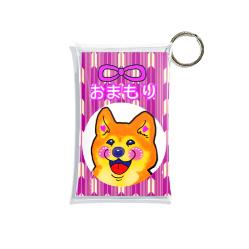 柴犬ちゃんおまもり( 赤紫)  dog Mini Clear Multipurpose Case