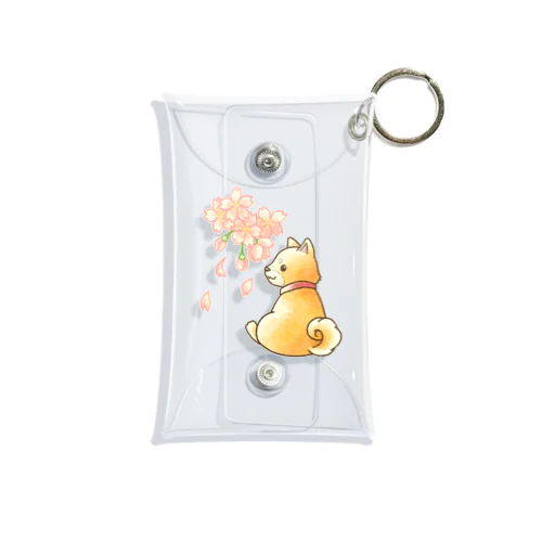 犬と桜 Mini Clear Multipurpose Case