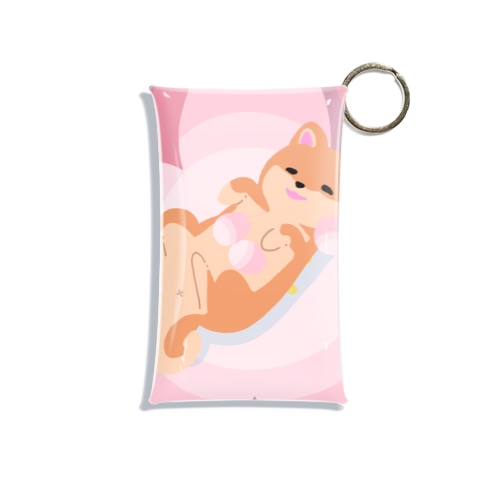 柴犬×桜 Mini Clear Multipurpose Case