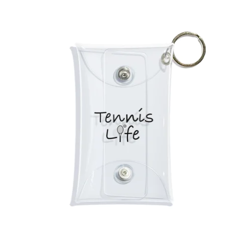 テニス・TENNIS・ライフ・筆記文字・アイテム・デザイン・ラケット・ガット・イラスト・スポーツ・Tシャツ・サーブ・男子・女子・かっこいい・かわいい・選手・画像・ボール・王子・応援 ミニクリアマルチケース