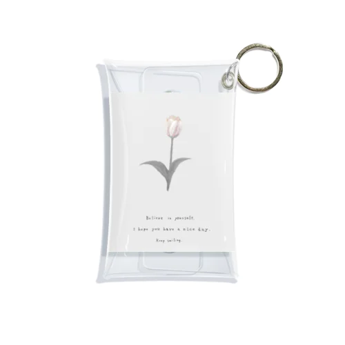 Shabby Chic , Tulip . Mini Clear Multipurpose Case