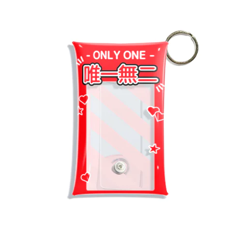 『ONLY ONE - 唯一無二』推しチェキケース【赤】 Mini Clear Multipurpose Case
