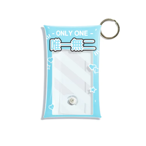 『ONLY ONE - 唯一無二』推しチェキケース【水色】 Mini Clear Multipurpose Case
