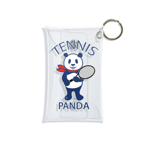 パンダ・テニス・全身・イラスト・ラケット・TENNIS・アイテム・デザイン・ガット・スポーツ・Tシャツ・サーブ・かっこいい・かわいい・選手・画像・ボール・王子・絵・オリジナル（C） Mini Clear Multipurpose Case