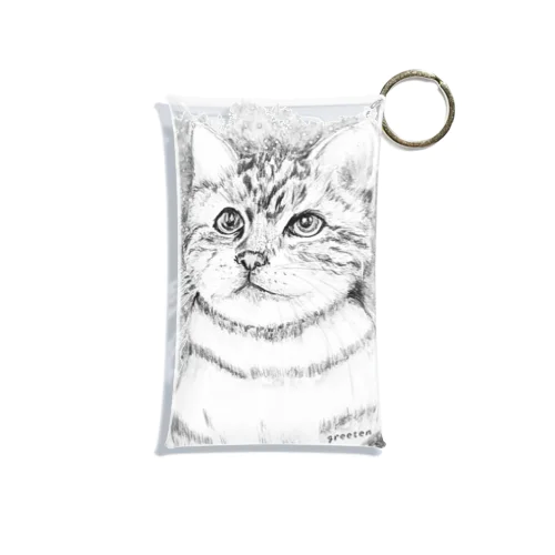 アート猫　モノクロ　 Mini Clear Multipurpose Case