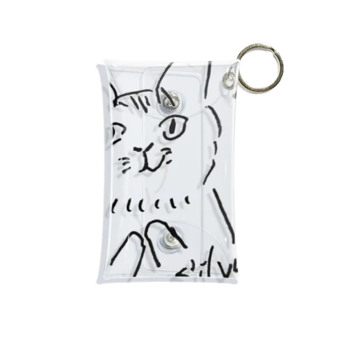 ねこさんのおねがい（黒線） Mini Clear Multipurpose Case