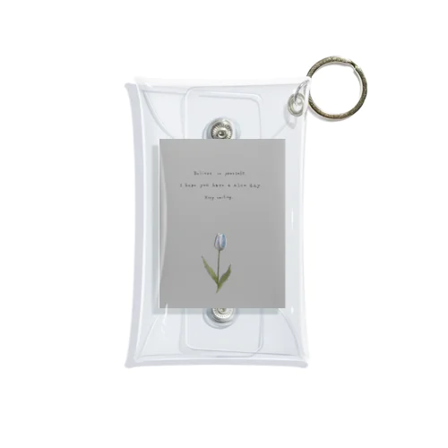 TULIP, white gray blue . Mini Clear Multipurpose Case