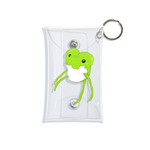 Pompom art 《薄緑カエル》 Mini Clear Multipurpose Case